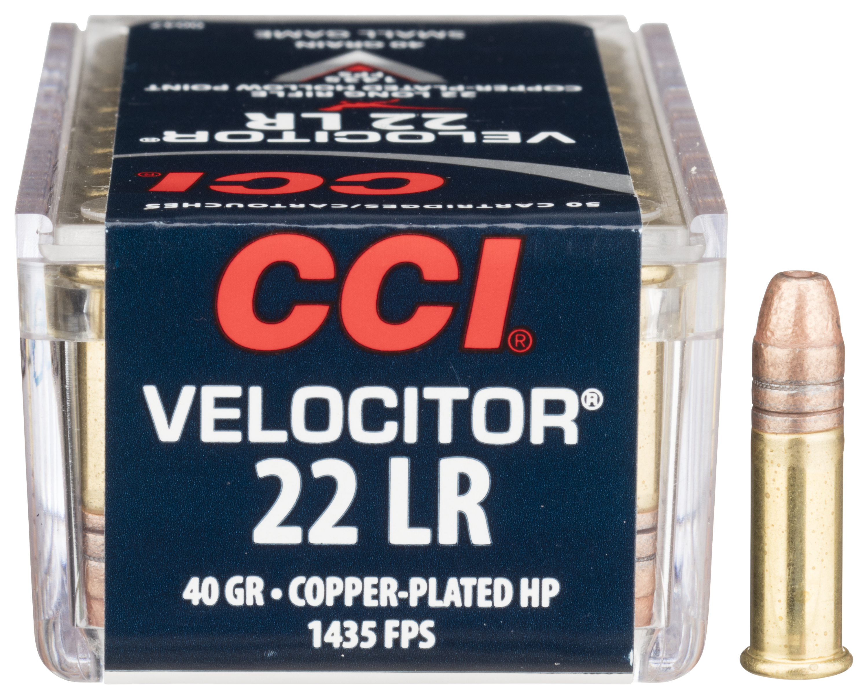 CCI Velocitor .22 Long Rifle 40 Grain Copper-Plated HP Rimfire Ammo ...